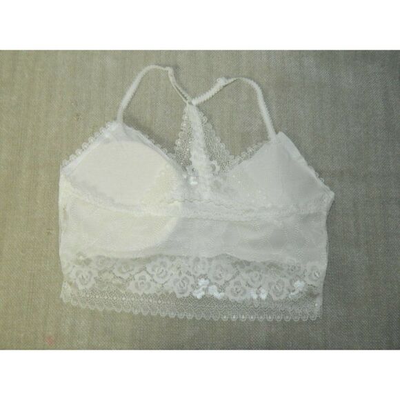 Bralette White Lace Lightly Padded Pullover Size One Size - Picture 1 of 3